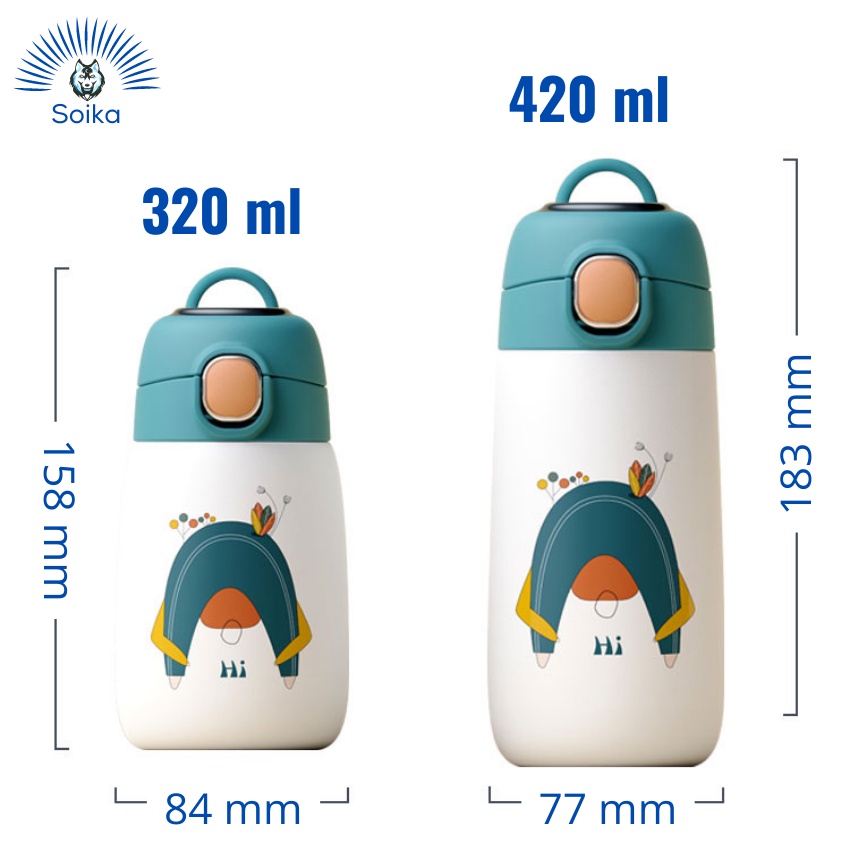 Bình Giữ Nhiệt Cute SOIKA ST02420 Inox 304 420ml