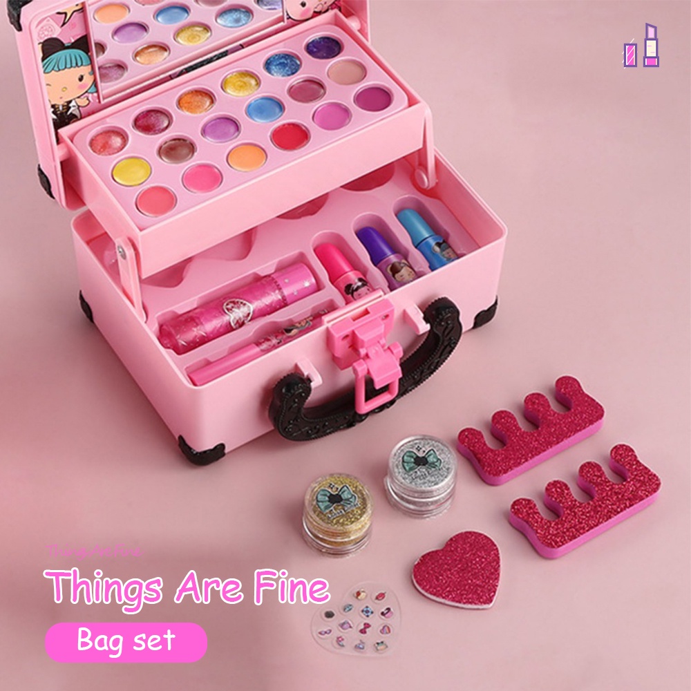 Bộ Đồ Chơi Trang Điểm 32 Món Không Độc Hại Kiểu Retro Xinh Xắn Cho Bé Gái