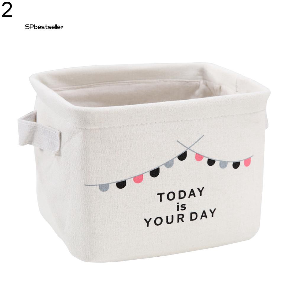 Giỏ vải đựng vật dụng để bàn xinh xắn