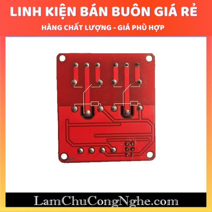 Module 2 relay 5V với opto cách ly HIGH/LOW đóng cắt Thiết bị điện 10A