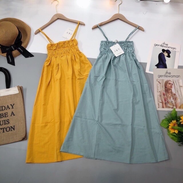 váy 2 dây đi biển chun 3 vòng ngưc chất đũi xước | BigBuy360 - bigbuy360.vn