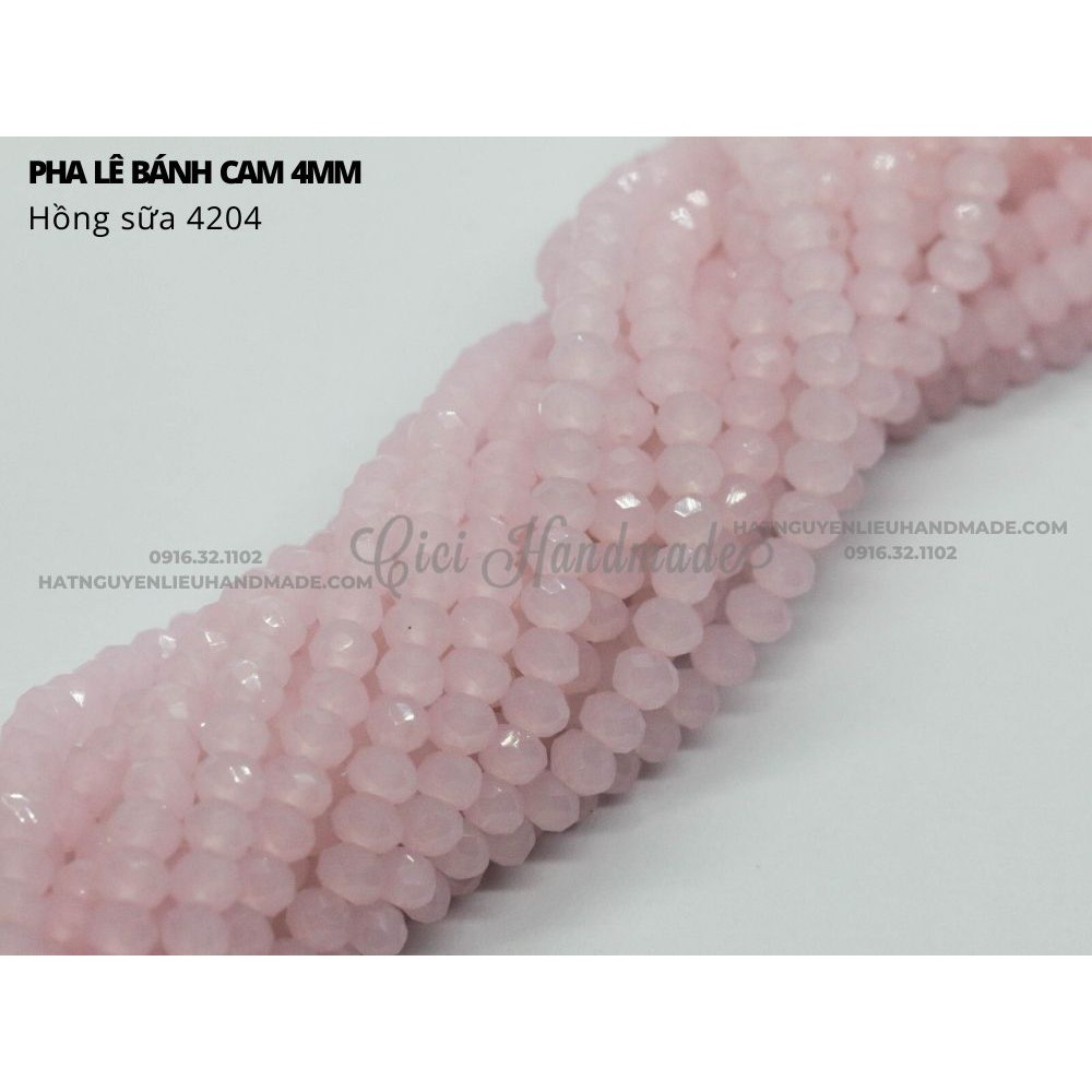 Pha lê bánh cam 4mm  link 2/3 be đỏ Cici Handmade chuyên hạt cườm nguyên liệu hạt đá hạt pha lê hạt cườm hạt trang sức