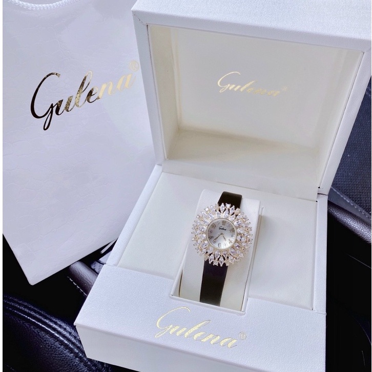 Đồng hồ đeo tay nữ, đồng hồ nữ chính hãng GULENA dây da, full hộp cao cấp, mặt đính kim cương nhân tạo, siêu sang chảnh
