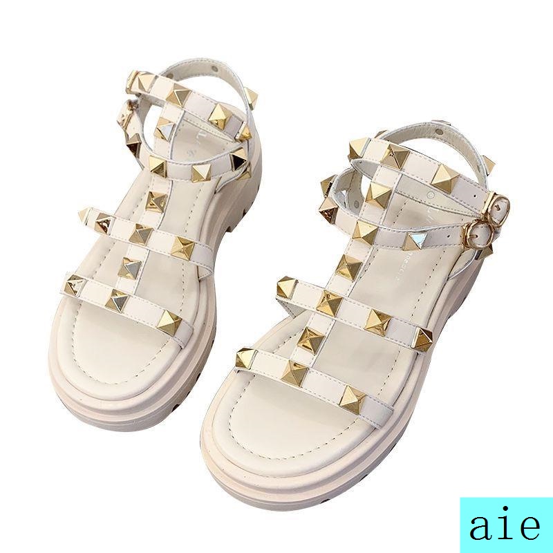 Giày Sandal Đính Đinh Tán Thời Trang Mùa Hè Phong Cách Mới Năm 2021 Cho Nữ