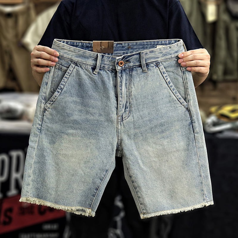 Quần Short Jean Nam - Short Bò Cao Cấp SJ007 Vải Coton Co Dãn