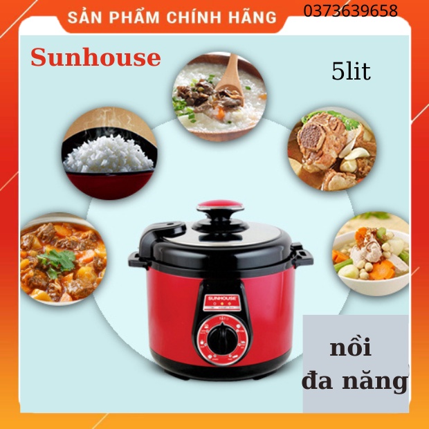 Nồi áp suất Sunhouse đa năng-SHD 1552-nồi hầm điện,ninh xương,nấu cháo,tốt,bền,đẹp,giá rẻ,chính hãng,bảo hành 12 tháng