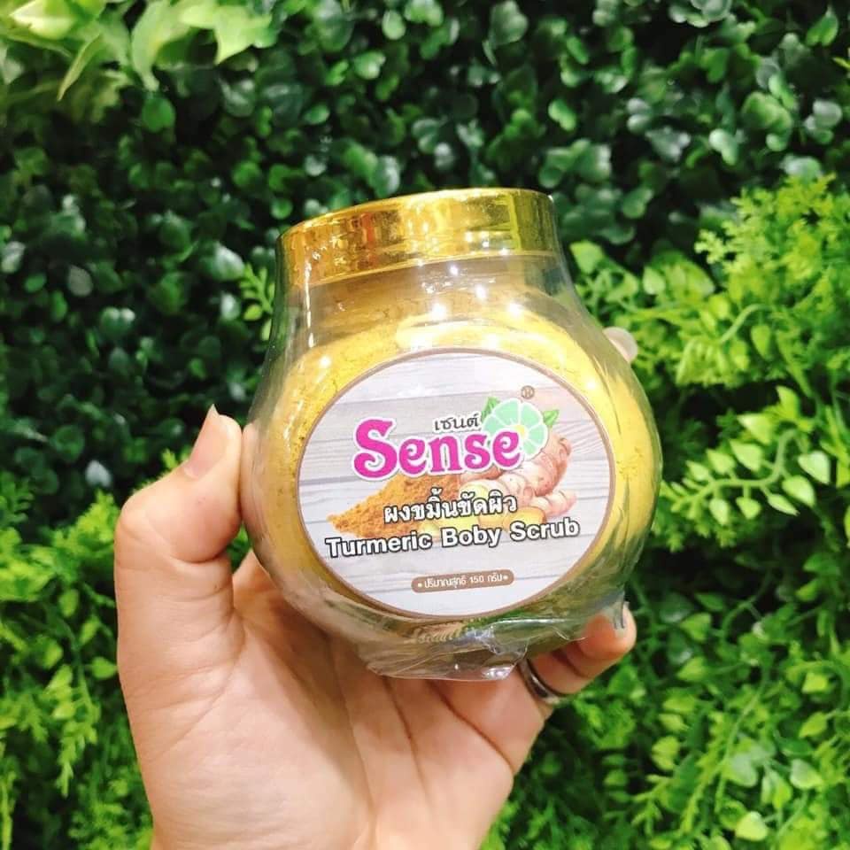 BỘT NGHỆ TẨY TẾ BÀO CHẾT, LÀM SÁNG DA SENSE TURMERIC BODY SCRUB 150G CHÍNH HÃNG - 11338