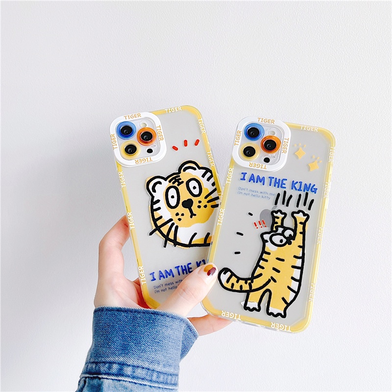 Ốp lưng iphone King Ti.ger trong cạnh vuông 6/6plus/6s/6splus/7/7plus/8/8plus/x/xr/xs/11/12/13/pro/max/plus/promax | BigBuy360 - bigbuy360.vn