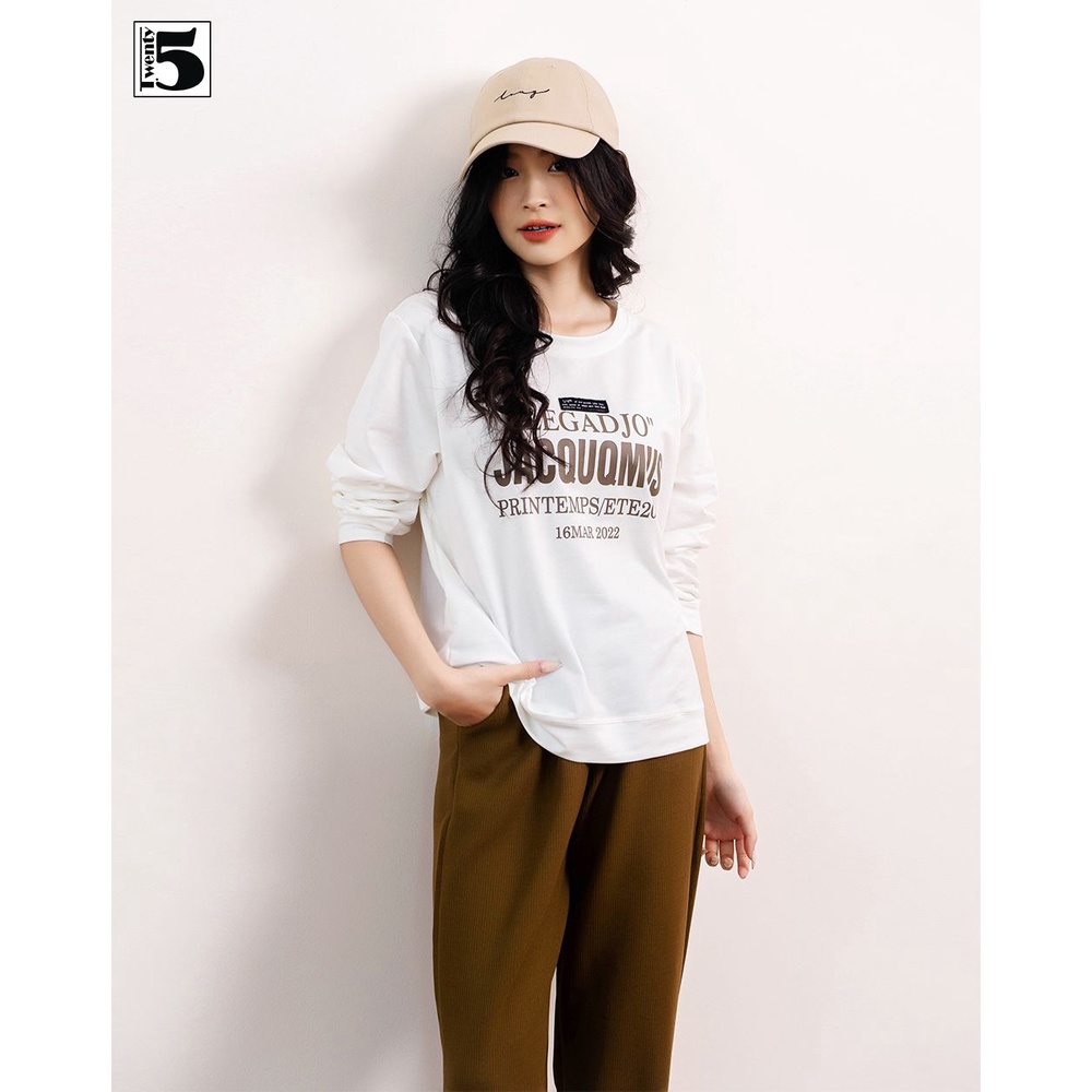 Mũ lưỡi trai unisex chất kaki họa tiết thêu chữ cá tính Twentyfive 4210