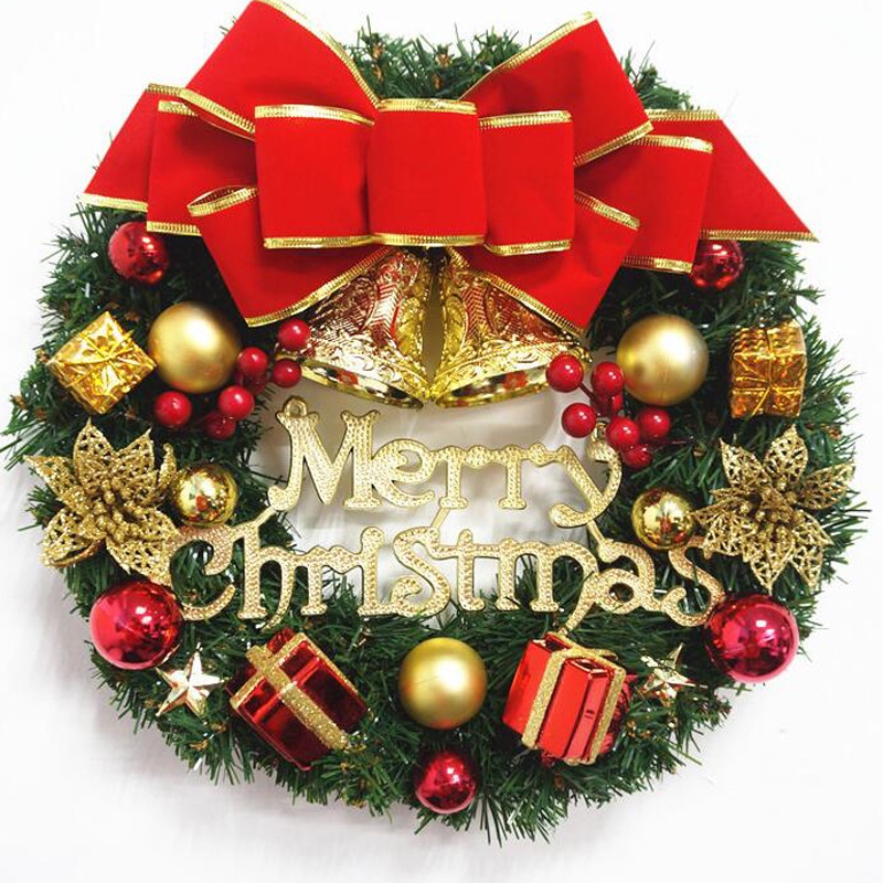 Đồ Trang Trí Giáng Sinh 30cm Garland Mô Phỏng Vòng Hoa Treo Cửa Sổ Đạo Cụ Nền Cây Giáng Sinh Phụ Kiện