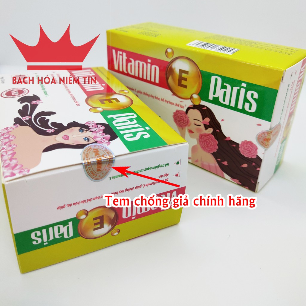 Viên uống Vitamin E 400IU Paris - Bổ sung Vitamin E chống lão hóa- giúp làm đẹp da - Hộp 30 viên Chuẩn GMP