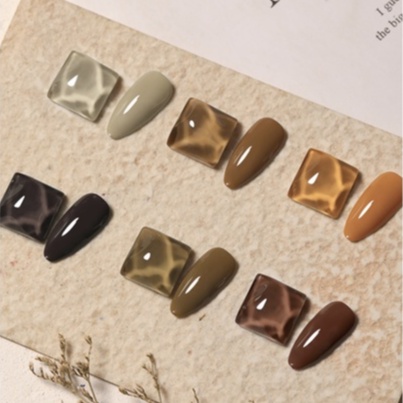 Sơn gel AS dùng máy hơ gel móng tay gel tone nâu đất socola cam NAIL SUZY mã MX 15ml