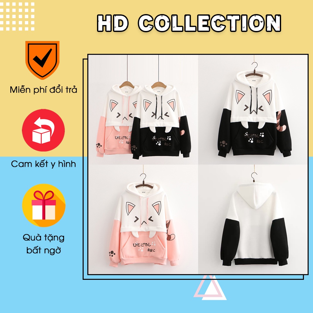 Áo Hoodie mèo nhật 2 màu cực xinh | BigBuy360 - bigbuy360.vn