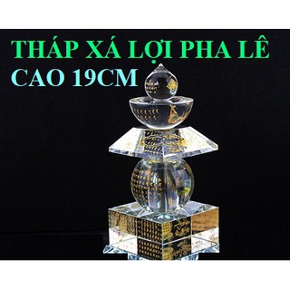 [CAO 19CM] Tháp thờ xá lợi Phật bằng pha lê màu trắng