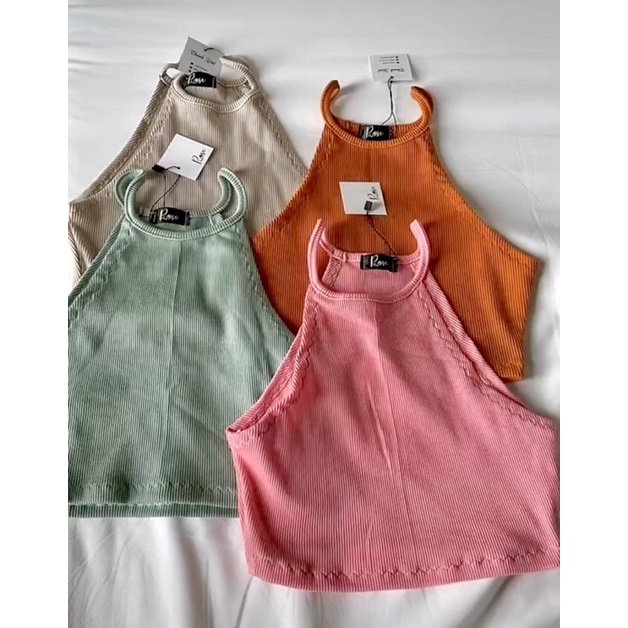 Áo yếm gân Croptop