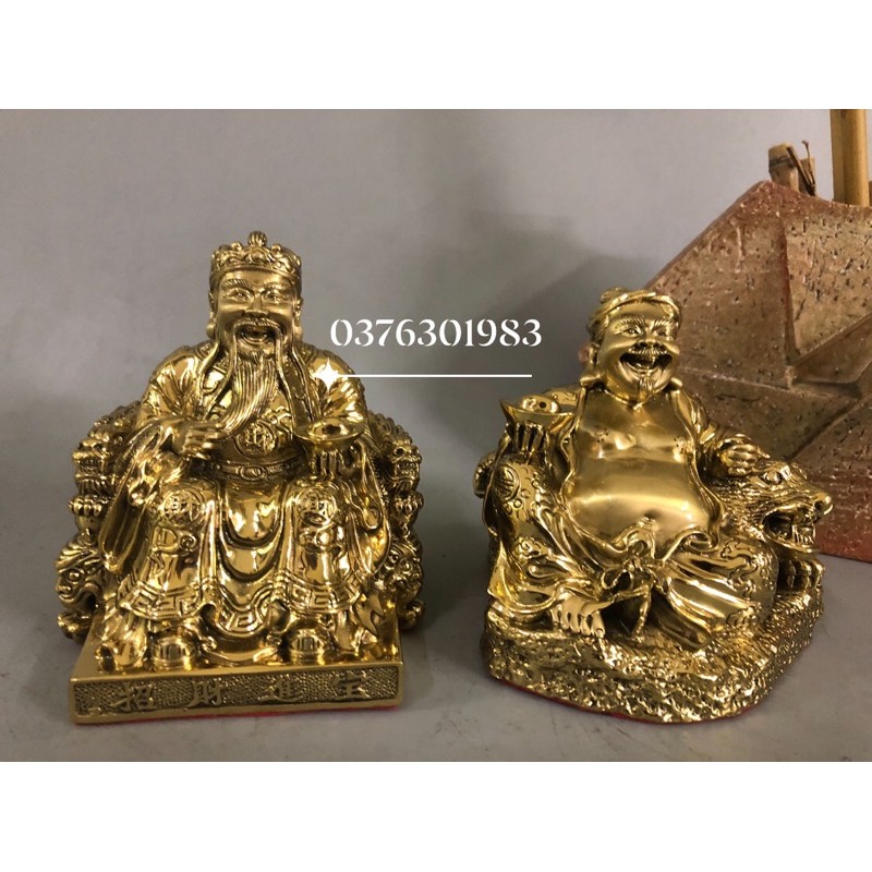 Tượng thần tài ông địa thổ địa bằng đồng cao 13cm , giá bán tượng thần tài ông địa