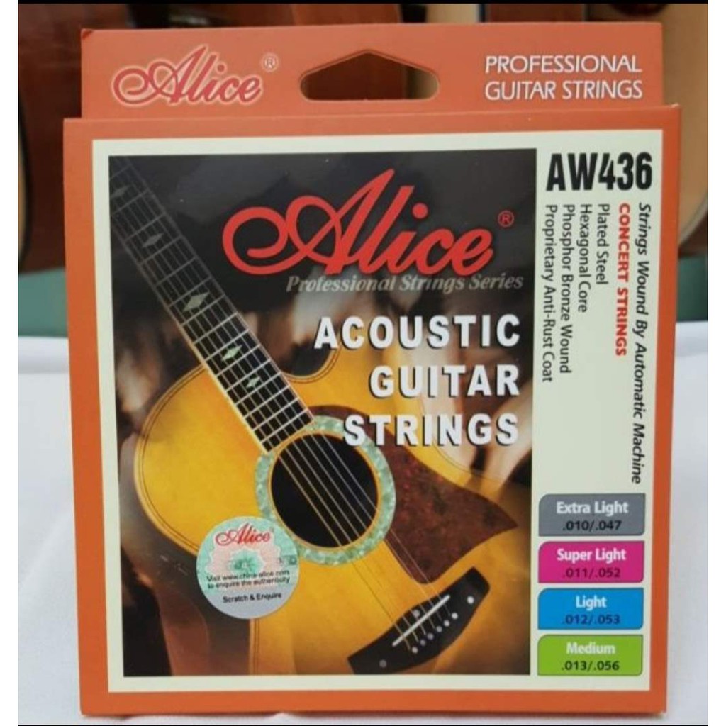 [Hàng Chính Hãng] Dây đàn guitar acoustic Alice AW436 dây sắt cho đàn ghi ta