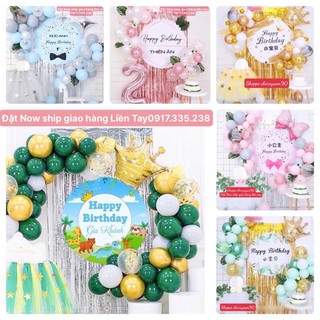 🎀Set Bộ Bóng Kèm Backrop Thiết kế Tên Bé Sinh Nhật Kiểu Hàn Quốc🎀