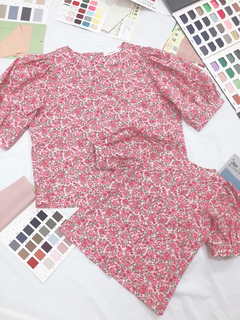 Áo sơ mi hoa hồng cho bé B-A-MSTORE