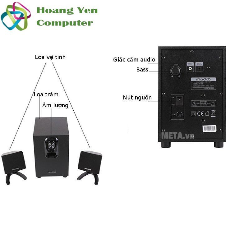 Loa Vi Tính 2.1 Microlab M108 Công Suất 11W - BH 1 Năm Chính Hãng