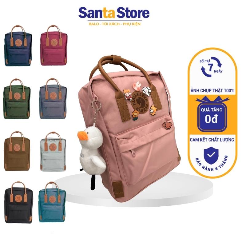 Balo thời trang nam nữ Hàn Quốc SANTA STORE KKN2 quai da đi học đựng Laptop, sách vở kiểu basic vải chống nước cao cấp