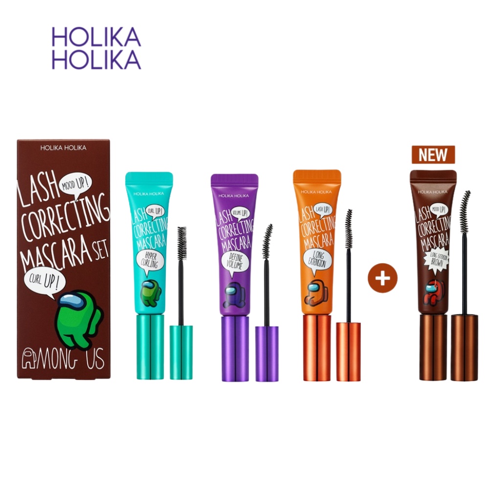 Set 2 chiếc Mascara Holika Holika Among Us Last Correcting chuốt cong mi không thấm nước lâu trôi 18ml