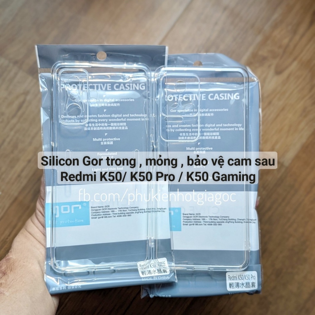 Ốp lưng case dẻo Gor trong mỏng Xiaomi Redmi K50 Pro / K50 / K50 Gaming - Bảo vệ cam sau