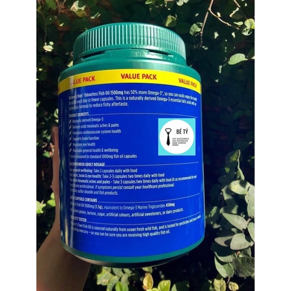 𝗡𝗮𝘁𝘂𝗿𝗲'𝘀 𝗢𝘄𝗻 𝗢𝗱𝗼𝘂𝗿𝗹𝗲𝘀𝘀 𝗙𝗶𝘀𝗵 𝗢𝗶𝗹 - 𝗗𝗔̂̀𝗨 𝗖𝗔́ 𝗛𝗔̀𝗠 𝗟𝗨̛𝗢̛̣𝗡𝗚 𝗢𝗠𝗘𝗚𝗔𝟯 𝗖𝗔𝗢 1500mg • 500 𝘃𝗶𝗲̂𝗻