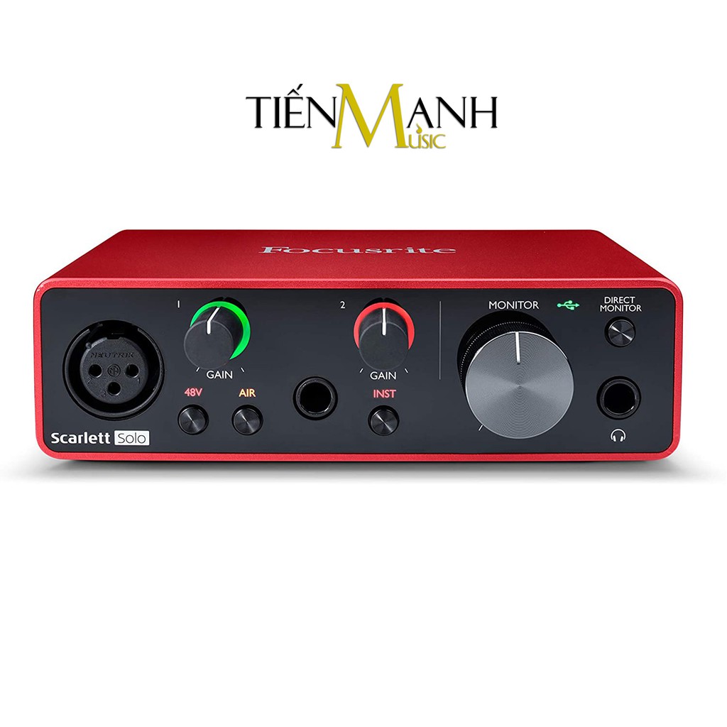 [Tặng Cable 3m] Focusrite Scarlett Solo Gen 3 Sound Card Âm Thanh - Focus USB Audio SoundCard (3rd - Gen3)