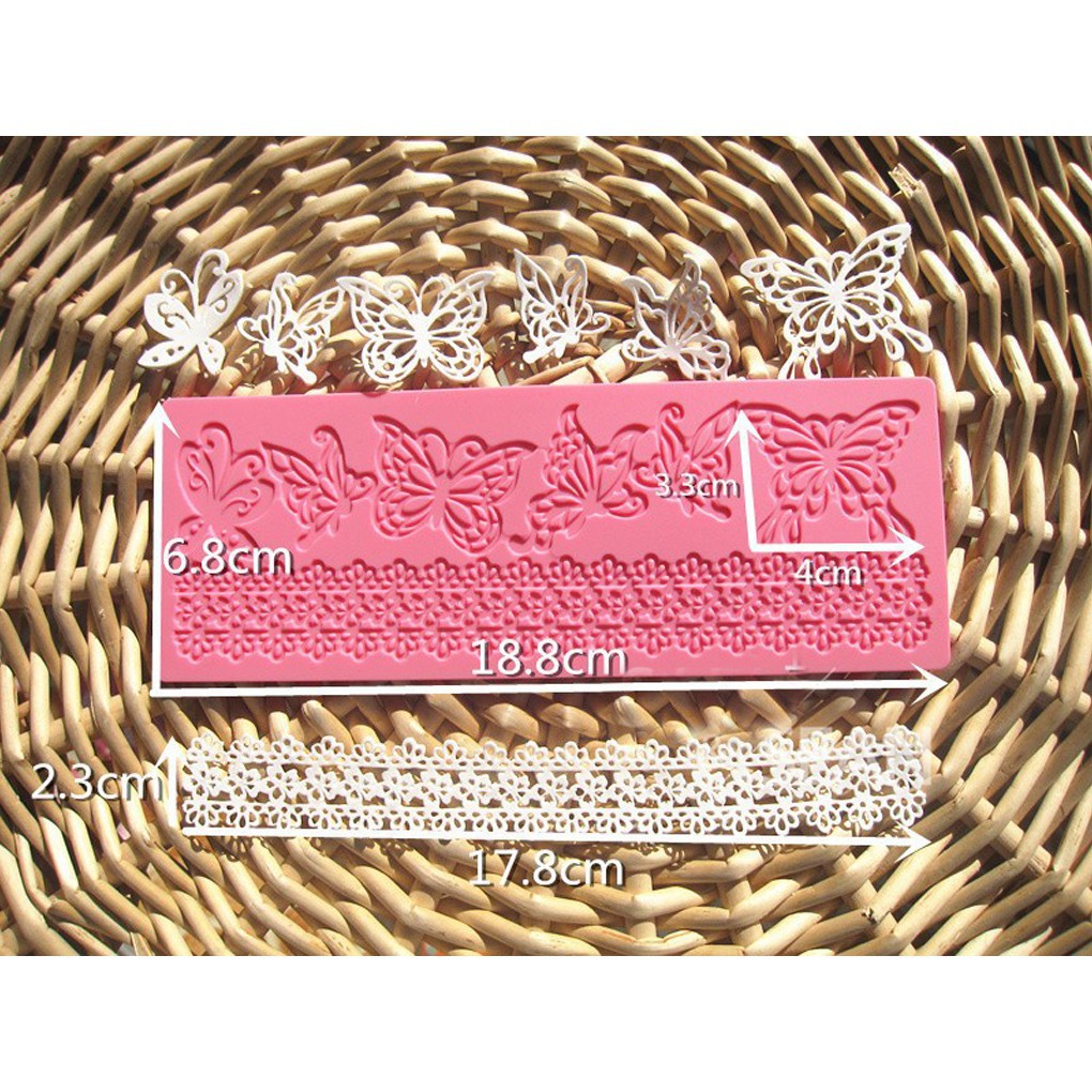 Khuôn tạo hình bánh hình bươm bướm, dải ren