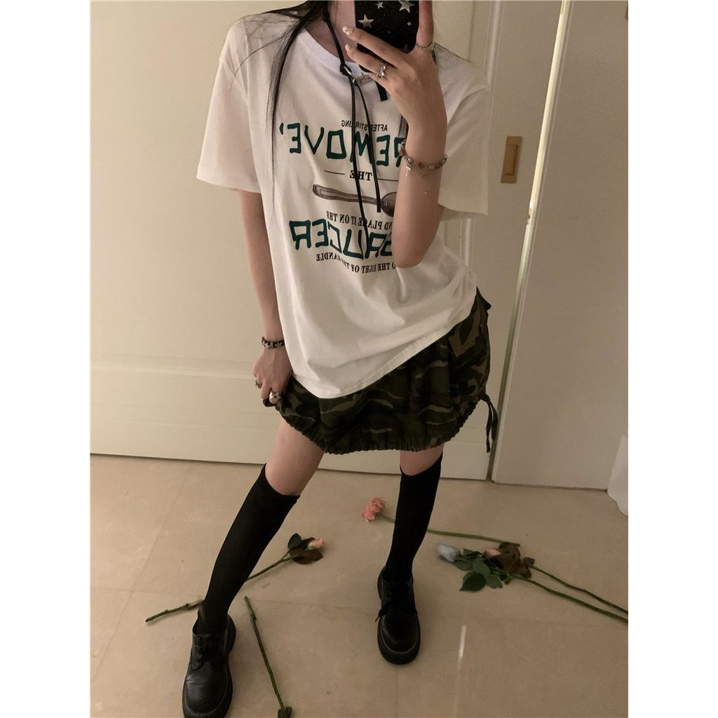 Áo Thun Dáng Rộng Ngắn Tay In Chữ Thời Trang Mùa Hè Kiểu Mới 63650