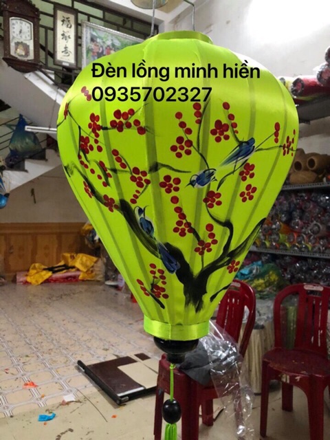 Đèn lồng 45cm vẽ hoa mai TREO TRANG TRÍ ĐƯỢC NGOÀI TRỜI