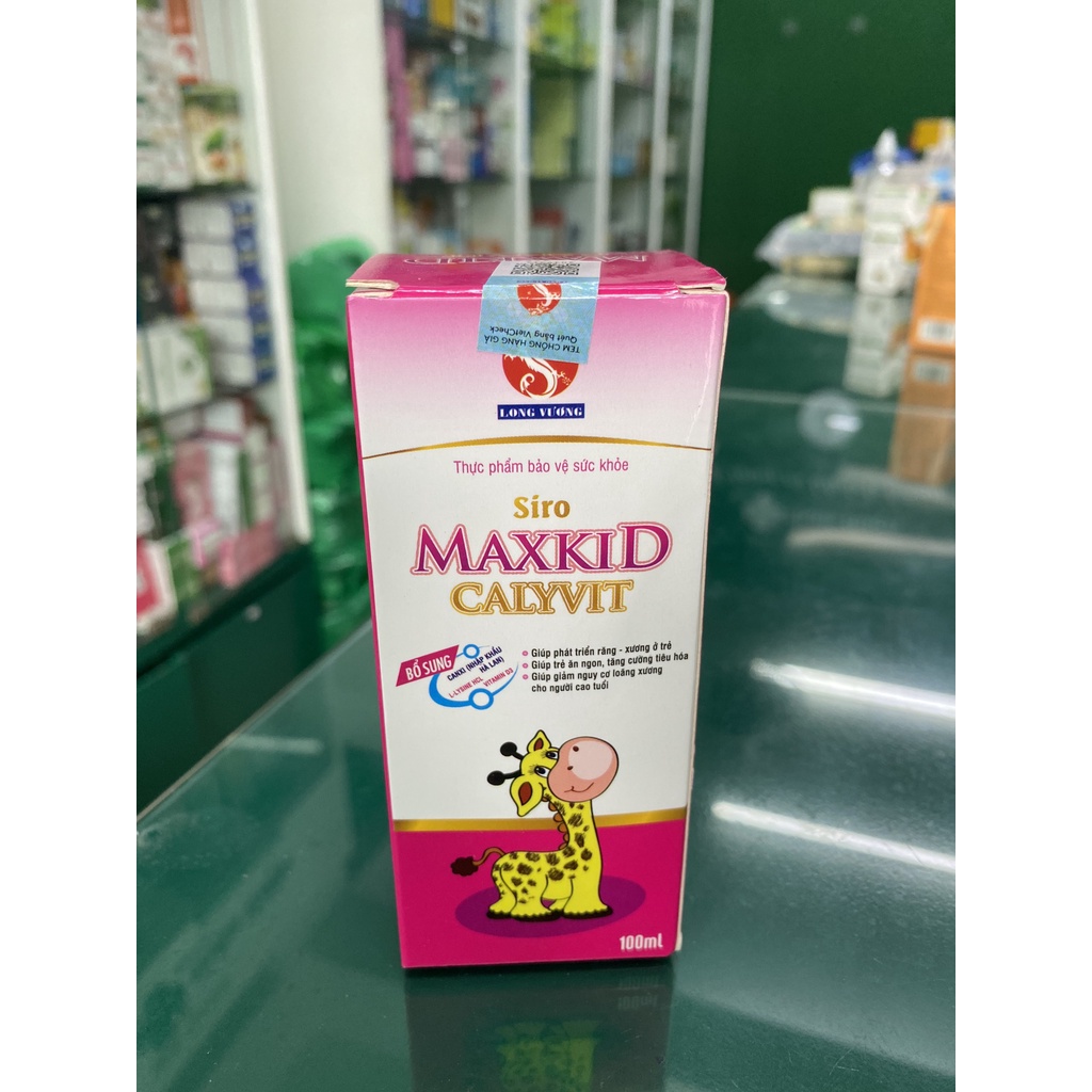 Siro MAXKID CALYVIT Giúp bổ sung các ion canxi, kẽm, magie, vitamin D3 và các vi chất cần thiết cho sự phát triển răng