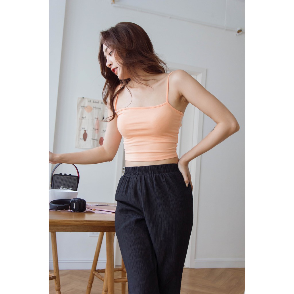 Áo croptop 2 dây basic vintage dễ mix đồ Mia Ritta a2060 ảnh thật feedback