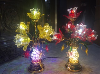 Đèn thờ thủy tinh pha Lê 45 phân(1 đôi)