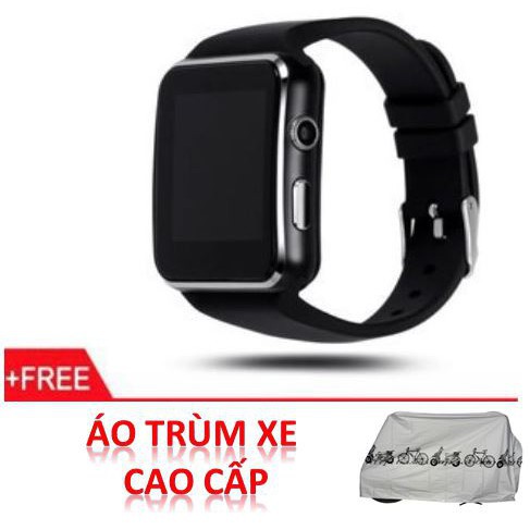 Đồng Hồ Thông Minh Màn Hình Cong SmartWatch SX6 (Đen) tặng kèm bút cảm ứng Hàng chất lượng loại 1. VZIPPER