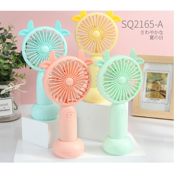 Quạt cầm tay mini, Quạt tích điện cầm tay sạc điện USB tai thú đáng yêu | BigBuy360 - bigbuy360.vn