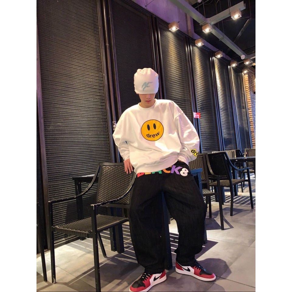 Áo sweater tay dài nam nữ Unisex họa tiết mặt cười Drew chất vải dày dặn mềm mịn siêu hot hit giá rẻ chất lượng