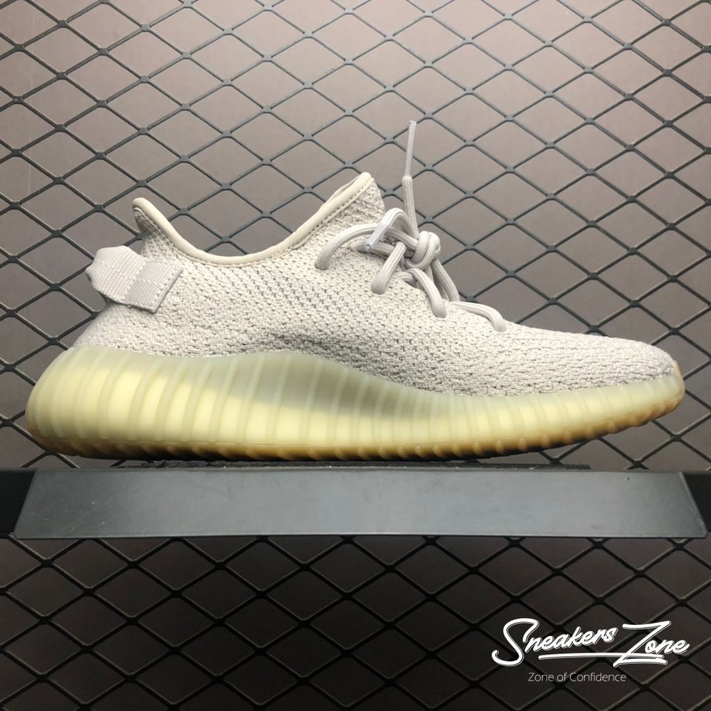 Giày thể thao nam nữ YZ 350 V2 Sesame xám đế nâu