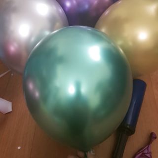 Bóng sinh nhật set 10 quả loại siêu nhũ crom mỹ đủ màu Mon party trang trí sinh nhật, trang trí thôi nôi