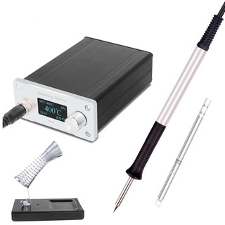 Trạm hàn T12 - màn hình OLED- Vỏ nhôm - HANDSKIT - tặng kèm 2 mũi hàn hakko+ mút bọt biển ( kèm ảnh thật )