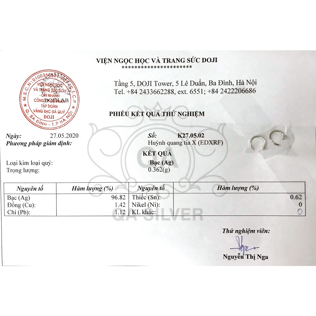 Khuyên tai bạc 925 móc chữ C thanh ngang bông nam nữ kẹp vành S925 MINI-PULL Silver Earrings QA SILVER EA190903