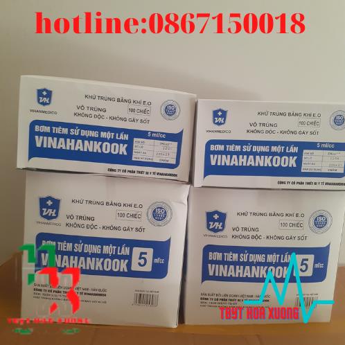 Bơm Tiêm 5ml/cc CỦA VINAHANKOOK Sử Dụng 1 Lần