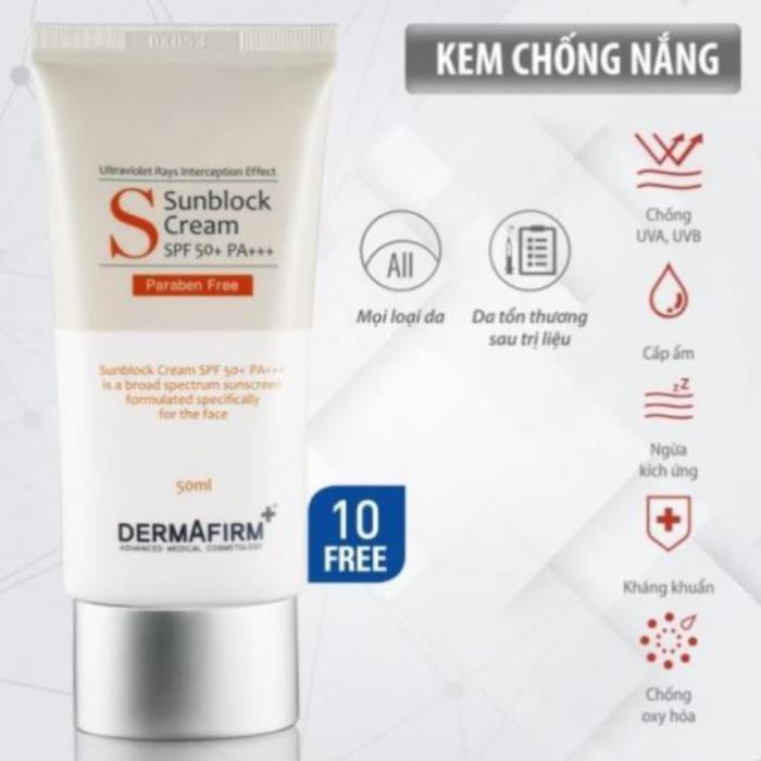 Kem chống nắng body toàn thân Dermafirm Hàn Quốc Sun Block Cream cho da dầu, da khô, da mụn, da nhạy cảm