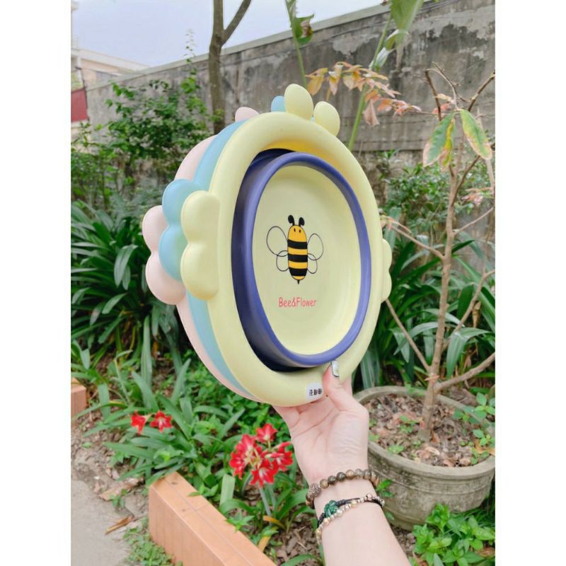 Chậu gấp gọn con ong#Chậu rửa mặt gấp gọn cho bé