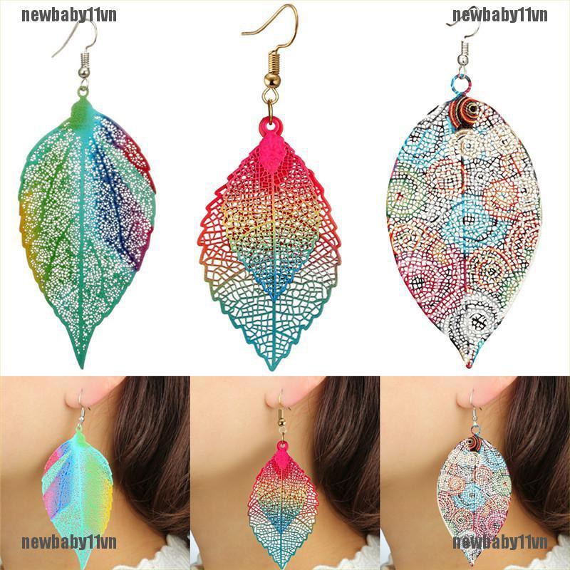 Bông Tai HợP Kim HìNh Lá NhiềU MàU SắC