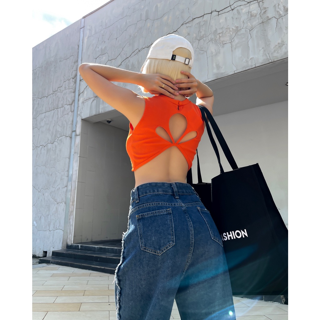 Áo croptop ba lỗ cut-out lưng - BANHBEO - MS.A0511