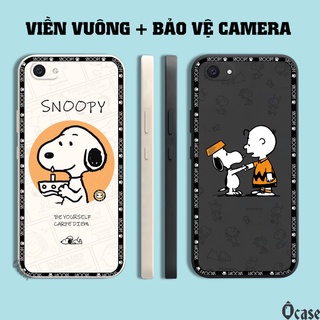 Ốp lưng Vivo Y53 /Y55 / Y55s / Y55L / Y71 / Y71i / 1603 / 1610 in hình Snoopy cạnh viền vuông có bảo vệ camera