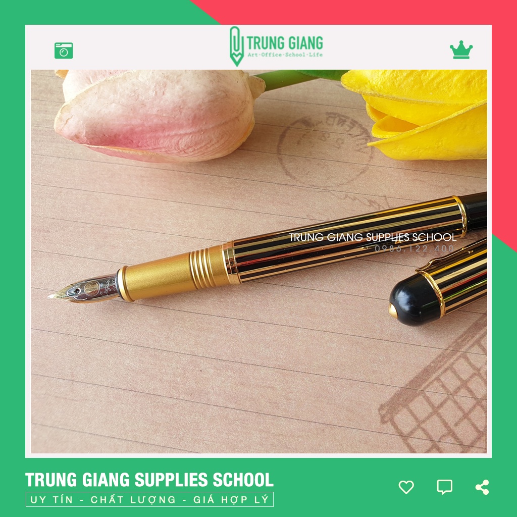 Bút Máy CG208 Bút Luyện Chữ Đẹp Ngòi Mài Luyện Nét Thanh Nét Đậm Cho Bé Lớp 1