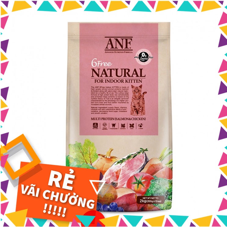 [GIÁ SẬP SÀN] [6kg] ANF - 6Free - Thức ăn hạt hữu cơ cho mèo con - giá trị dinh dưỡng cao, đảm bảo tiêu chuẩn 6 không